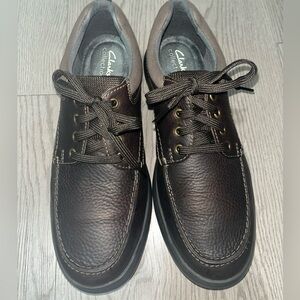 Clark’s Collection Men's Brown Leather Shoes, Size 10W